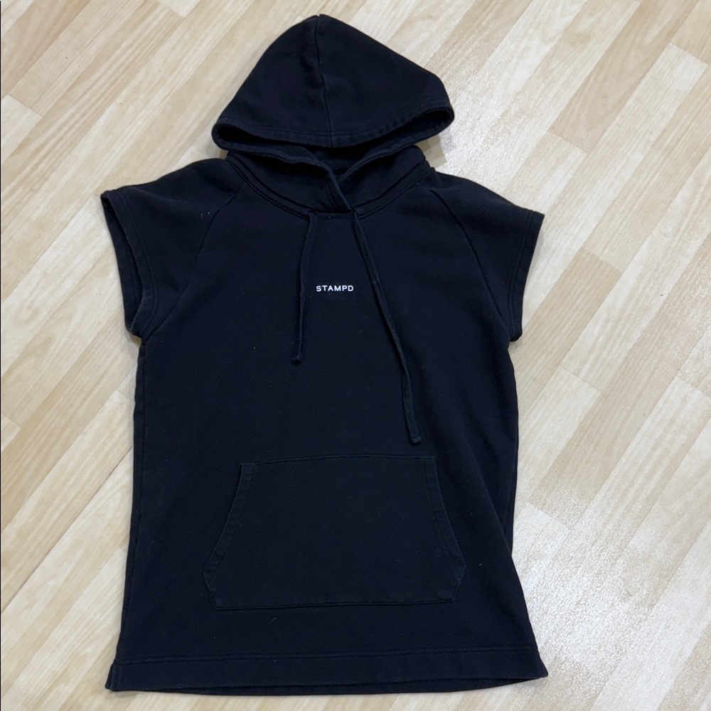 Stampd Black Hooded Tee with Pocket